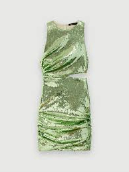 Maje Riviera Green Sequin Cutout Mini Dress Nwt